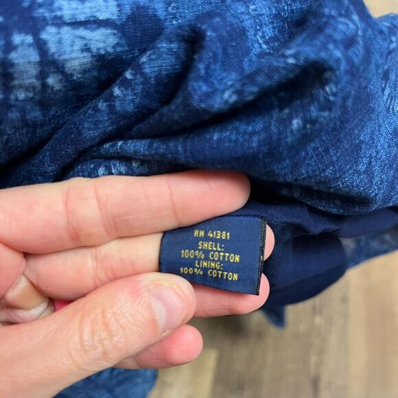 Polo Ralph Lauren Asymmetrical Sleeveless Blue Patchwork Dress Lined Women's 12 - Picture 11 of 14